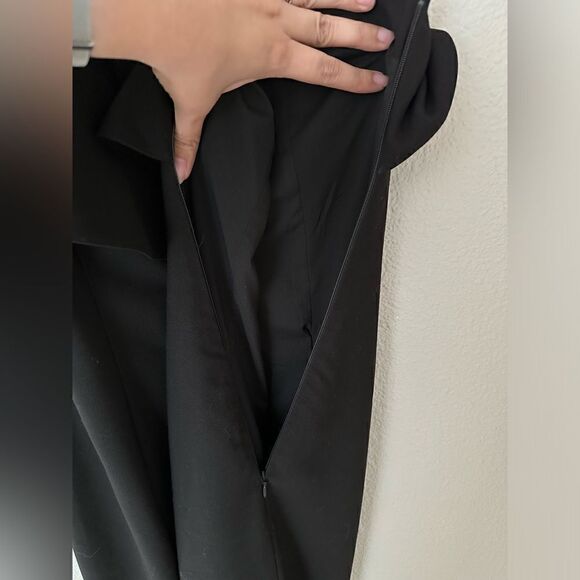 Likely Kane One Shoulder Ruffle Long Gown in Black Sz 4 - Picture 9 of 9